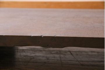 アンティーク家具　古民具・骨董　朴の木　落ち着いた深い色味の裁ち板(作業台・テーブル・ローボード)