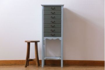 ペイント家具　イギリス製　バイカラーがおしゃれなチェスト(サイドチェスト、引き出し)