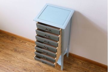 ペイント家具　イギリス製　バイカラーがおしゃれなチェスト(サイドチェスト、引き出し)