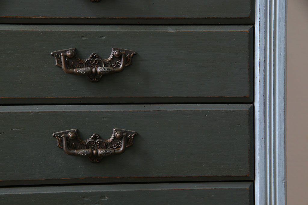 ペイント家具　イギリス製　バイカラーがおしゃれなチェスト(サイドチェスト、引き出し)