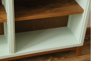 ペイント家具　爽やかなグリーンが印象的なオープンラック(陳列棚、本棚、ブックシェルフ)