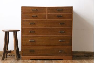 レトロ家具　昭和レトロ　小物の収納に使いやすいシンプルなチェスト(引き出し、サイドチェスト)