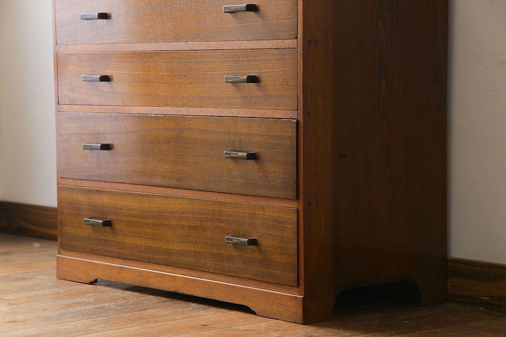 レトロ家具　昭和レトロ　小物の収納に使いやすいシンプルなチェスト(引き出し、サイドチェスト)