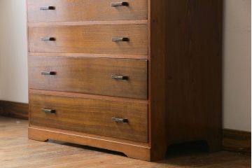 レトロ家具　昭和レトロ　小物の収納に使いやすいシンプルなチェスト(引き出し、サイドチェスト)