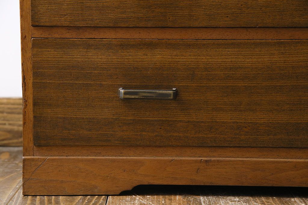 レトロ家具　昭和レトロ　小物の収納に使いやすいシンプルなチェスト(引き出し、サイドチェスト)