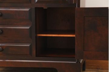 中古　北海道民芸家具　上品な雰囲気漂うライティングビューロー(デスク、在宅ワーク、在宅用収納棚)(定価約50万円)