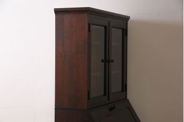 中古　北海道民芸家具　上品な雰囲気漂うライティングビューロー(デスク、在宅ワーク、在宅用収納棚)(定価約50万円)