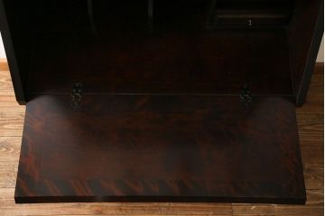 中古　北海道民芸家具　上品な雰囲気漂うライティングビューロー(デスク、在宅ワーク、在宅用収納棚)(定価約50万円)