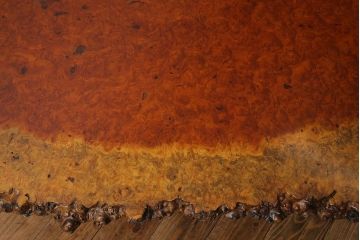 アンティーク家具　昭和後期　カリン鳥眼杢材　花梨　木そのままの味わいが存在感を放つローテーブル(座卓)