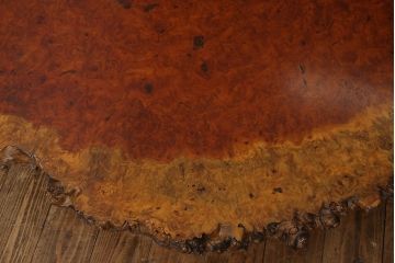 アンティーク家具　昭和後期　カリン鳥眼杢材　花梨　木そのままの味わいが存在感を放つローテーブル(座卓)