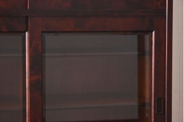 中古　北海道民芸家具　和洋どちらの空間にも馴染むシックなカップボード(食器棚、収納棚)(定価約35万円)