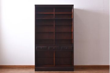 中古　北海道民芸家具　和洋どちらの空間にも馴染むシックなカップボード(食器棚、収納棚)(定価約35万円)