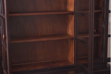 中古　松本民芸家具　レアもの!大きめの取っ手が印象的なF型食器棚(カップボード、飾り棚、収納棚)(定価約100万円)