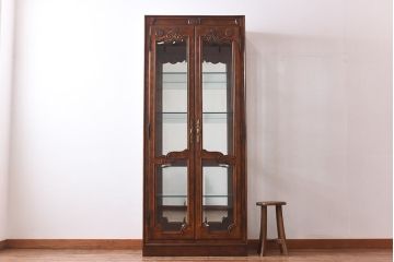 中古　DREXEL HERITAGE(ドレクセルヘリテイジ)　old continent(オールドコンチネント)　バンチングキャビネット(飾り棚、キュリオケース、ガラスショーケース)(定価約129万円)(1)