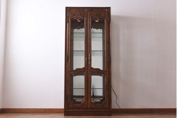 中古　DREXEL HERITAGE(ドレクセルヘリテイジ)　old continent(オールドコンチネント)　バンチングキャビネット(飾り棚、キュリオケース、ガラスショーケース)(定価約129万円)(1)