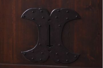 大正ロマン　和モダンな雰囲気を醸し出すガラス入り蔵戸(引き戸、建具、玄関戸)