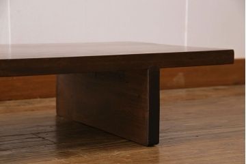アンティーク家具　古民具・骨董　朴の木　落ち着いた深い色味の裁ち板(作業台・テーブル・ローボード・花台)(1)