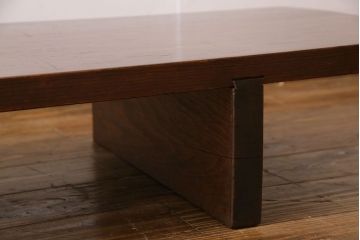 アンティーク雑貨　古民具・骨董　イチョウ　深い色味が魅力的な一枚板の裁ち板(作業台・花台・ローボード)