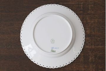 中古　ROYAL COPENHAGEN(ロイヤルコペンハーゲン)　ブルーフルーテッド　フルレース　23cmプレート2枚セット(洋食器)(定価約7万6千円)(1)