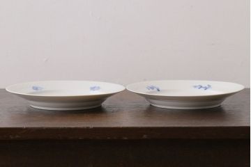 中古　ROYAL COPENHAGEN(ロイヤルコペンハーゲン)　ブルーフラワー　プレイン　20.5cmプレート(洋食器)2枚セット(1)
