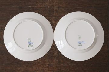 中古　ROYAL COPENHAGEN(ロイヤルコペンハーゲン)　ブルーフラワー　プレイン　20.5cmプレート(洋食器)2枚セット(1)