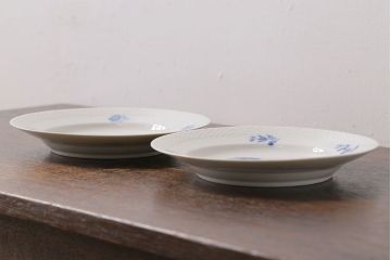 中古　ROYAL COPENHAGEN(ロイヤルコペンハーゲン)　ブルーフラワー　プレイン　20.5cmプレート(洋食器)2枚セット(1)