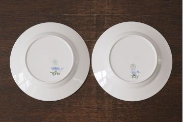 アンティーク雑貨　中古　ROYAL COPENHAGEN(ロイヤルコペンハーゲン)　ブルーフラワー　プレイン　20.5cmディーププレート(プレート、洋食器)2枚セット(2)