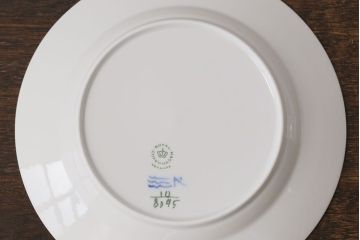 アンティーク雑貨　中古　ROYAL COPENHAGEN(ロイヤルコペンハーゲン)　ブルーフラワー　プレイン　20.5cmディーププレート(プレート、洋食器)2枚セット(3)