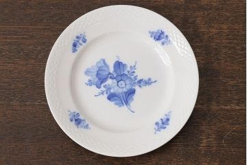 アンティーク雑貨　中古　ROYAL COPENHAGEN(ロイヤルコペンハーゲン)　ブルーフラワー　プレイン　17.5cmディーププレート(プレート、洋食器)2枚セット(1)