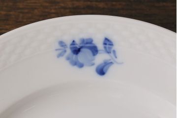アンティーク雑貨　中古　ROYAL COPENHAGEN(ロイヤルコペンハーゲン)　ブルーフラワー　プレイン　17.5cmディーププレート(プレート、洋食器)2枚セット(2)