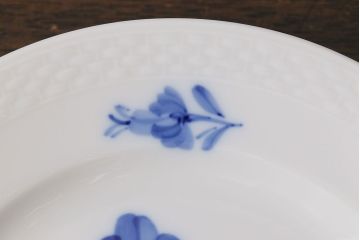 アンティーク雑貨　中古　ROYAL COPENHAGEN(ロイヤルコペンハーゲン)　ブルーフラワー　プレイン　17.5cmディーププレート(プレート、洋食器)2枚セット(3)