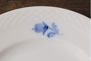 アンティーク雑貨　中古　ROYAL COPENHAGEN(ロイヤルコペンハーゲン)　ブルーフラワー　プレイン　17.5cmディーププレート(プレート、洋食器)2枚セット(3)