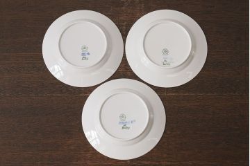 アンティーク雑貨　中古　ROYAL COPENHAGEN(ロイヤルコペンハーゲン)　ブルーフラワー　プレイン　17.5cmディーププレート(プレート、洋食器)3枚セット