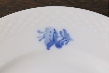 アンティーク雑貨　中古　ROYAL COPENHAGEN(ロイヤルコペンハーゲン)　ブルーフラワー　プレイン　17.5cmディーププレート(プレート、洋食器)3枚セット