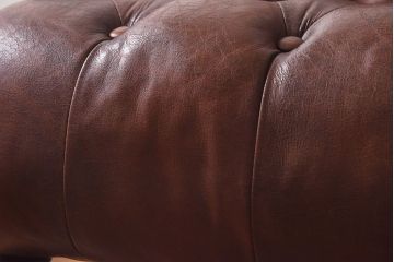 ヴィンテージ家具　フランスビンテージ　気品と渋さが漂うチェスターフィールドシングルソファ(アームチェア、一人掛け)