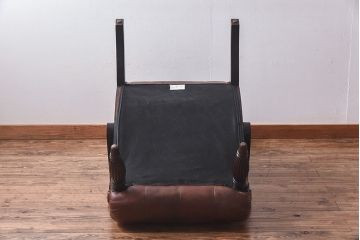 ヴィンテージ家具　フランスビンテージ　気品と渋さが漂うチェスターフィールドシングルソファ(アームチェア、一人掛け)