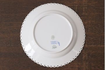 アンティーク雑貨　中古　ROYAL COPENHAGEN(ロイヤルコペンハーゲン)　ブルーフルーテッド　フルレース　25cmディーププレート2枚セット(プレート、洋食器)(定価約8万6千円)