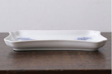 アンティーク雑貨　中古　ROYAL COPENHAGEN(ロイヤルコペンハーゲン)　ブルーフラワー　プレイン　スクエアプレート(トレイ、洋食器)(1)