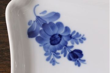 アンティーク雑貨　中古　ROYAL COPENHAGEN(ロイヤルコペンハーゲン)　ブルーフラワー　プレイン　スクエアプレート(トレイ、洋食器)(2)