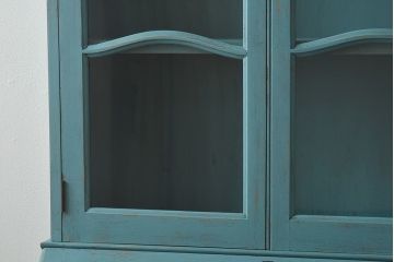 アンティーク家具　イギリスアンティーク　スリムでおしゃれなペイントライティングビューロー(デスク、簿記机、在宅ワーク、在宅用キャビネット、本箱)