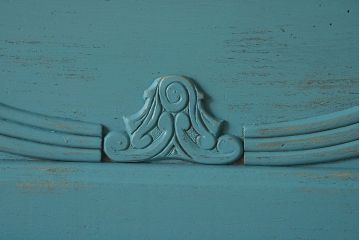 アンティーク家具　イギリスアンティーク　スリムでおしゃれなペイントライティングビューロー(デスク、簿記机、在宅ワーク、在宅用キャビネット、本箱)