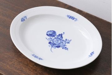 中古　ROYAL COPENHAGEN(ロイヤルコペンハーゲン)　ブルーフラワー　プレイン　オーバルプレート(洋食器)