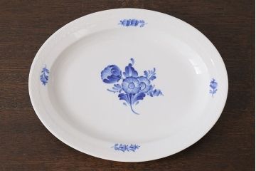 中古　ROYAL COPENHAGEN(ロイヤルコペンハーゲン)　ブルーフラワー　プレイン　オーバルプレート(洋食器)