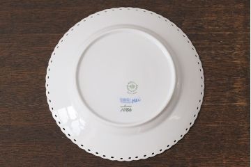 アンティーク雑貨　中古　ROYAL COPENHAGEN(ロイヤルコペンハーゲン)　ブルーフルーテッド　フルレース　19.5cmディーププレート2枚セット(プレート、洋食器)(定価約6万5千円)(1)