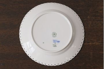中古　ROYAL COPENHAGEN(ロイヤルコペンハーゲン)　ブルーフルーテッド　フルレース　19.5cmプレート2枚セット(洋食器)(定価約6万5千円)(3)