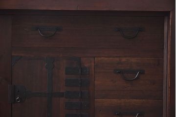 【A様ご成約分】和製アンティーク　リメイク　六尺　すっきりとした印象の収納箪笥サイドボード(水屋箪笥、和タンス、サイドチェスト)