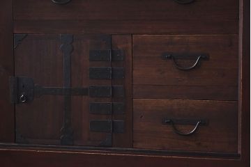 【A様ご成約分】和製アンティーク　リメイク　六尺　すっきりとした印象の収納箪笥サイドボード(水屋箪笥、和タンス、サイドチェスト)