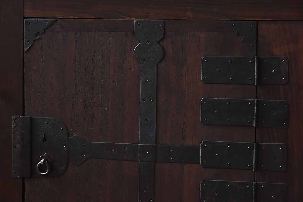 【A様ご成約分】和製アンティーク　リメイク　六尺　すっきりとした印象の収納箪笥サイドボード(水屋箪笥、和タンス、サイドチェスト)