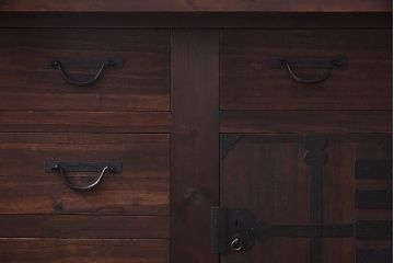 【A様ご成約分】和製アンティーク　リメイク　六尺　すっきりとした印象の収納箪笥サイドボード(水屋箪笥、和タンス、サイドチェスト)