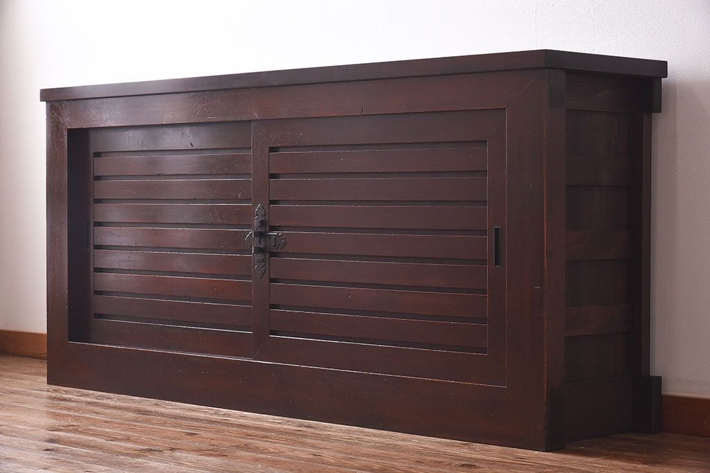 【A様ご成約分】和製アンティーク　リメイク　六尺　すっきりとした印象の収納箪笥サイドボード(水屋箪笥、和タンス、サイドチェスト)